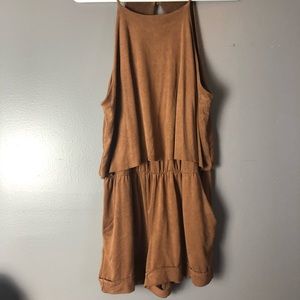 Soft Brown Romper with Pockets!!